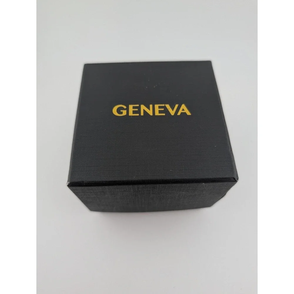 Geneva Watch‎ Men 42mm Case Gunmetal Tone Mesh Metal Band w/ Box- New Battery